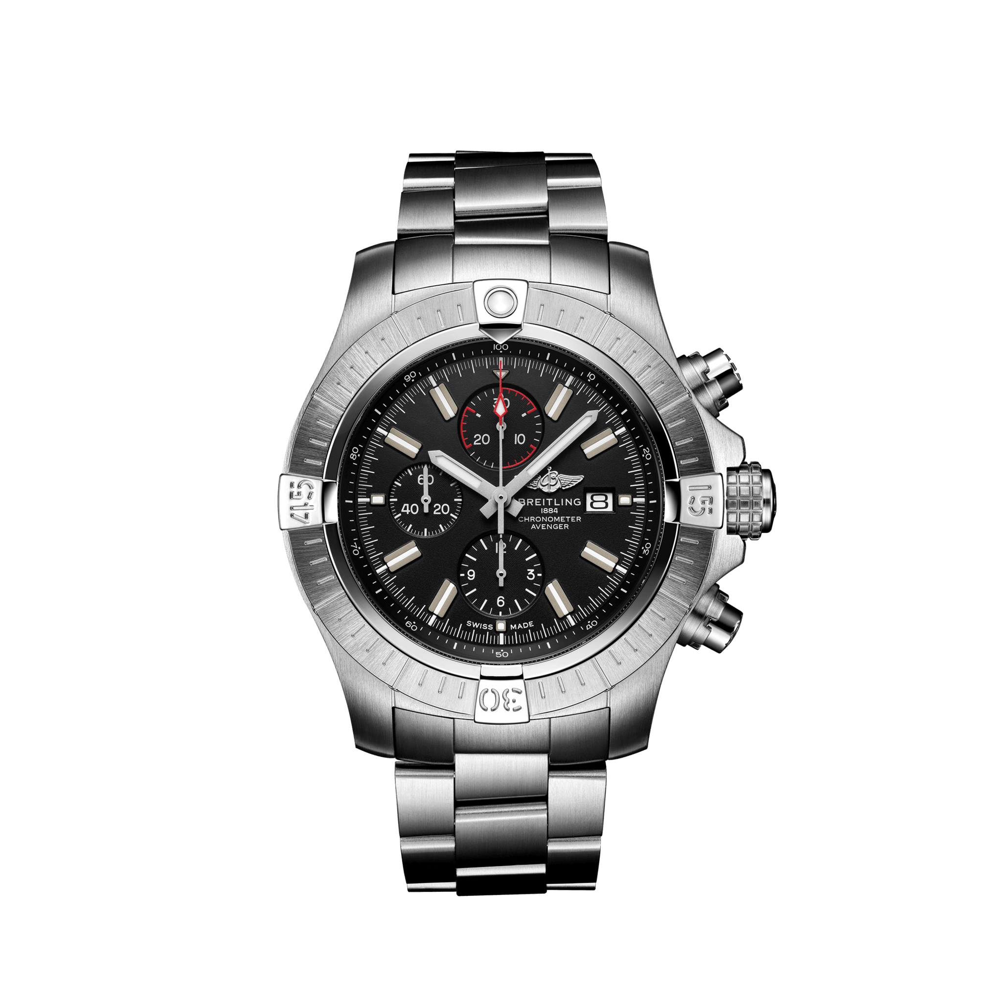 Breitling Super Avenger Chronograph 48 Edelstahl schwarz