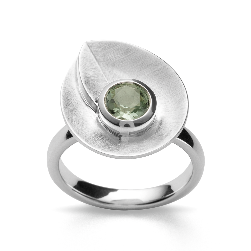 bastian Ring mit grünem Amethyst