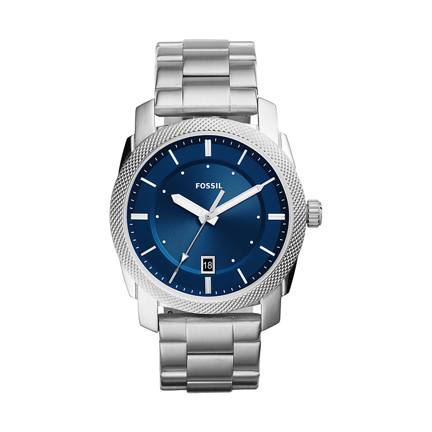 Fossil Herrenuhr Machine - Edelstahl blau